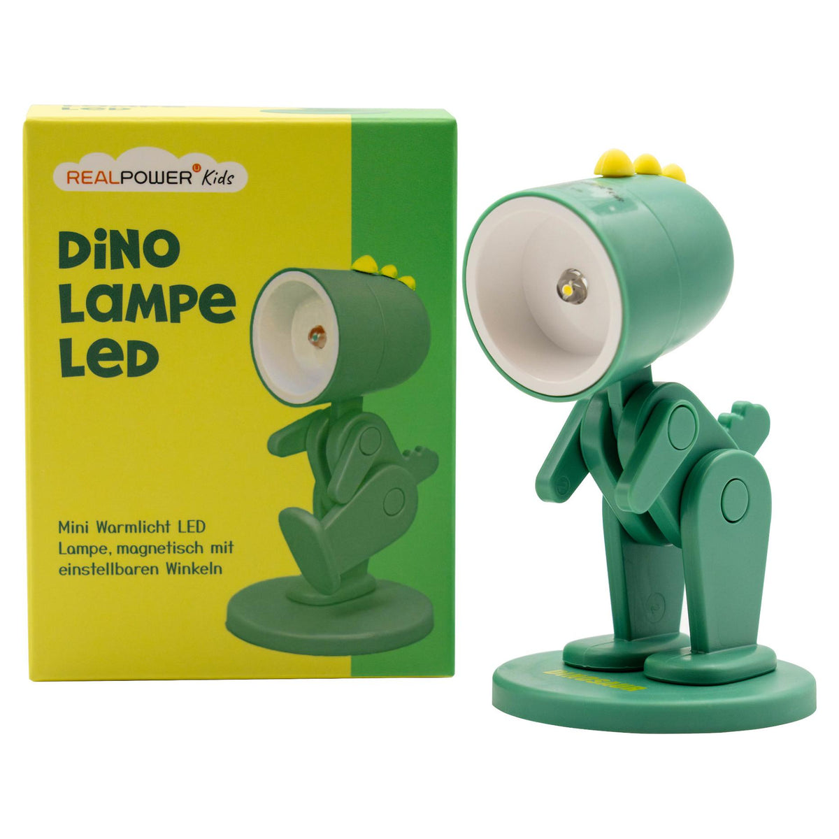 RealPower LED-Tier Taschenlampe Green Dino mit Sockel