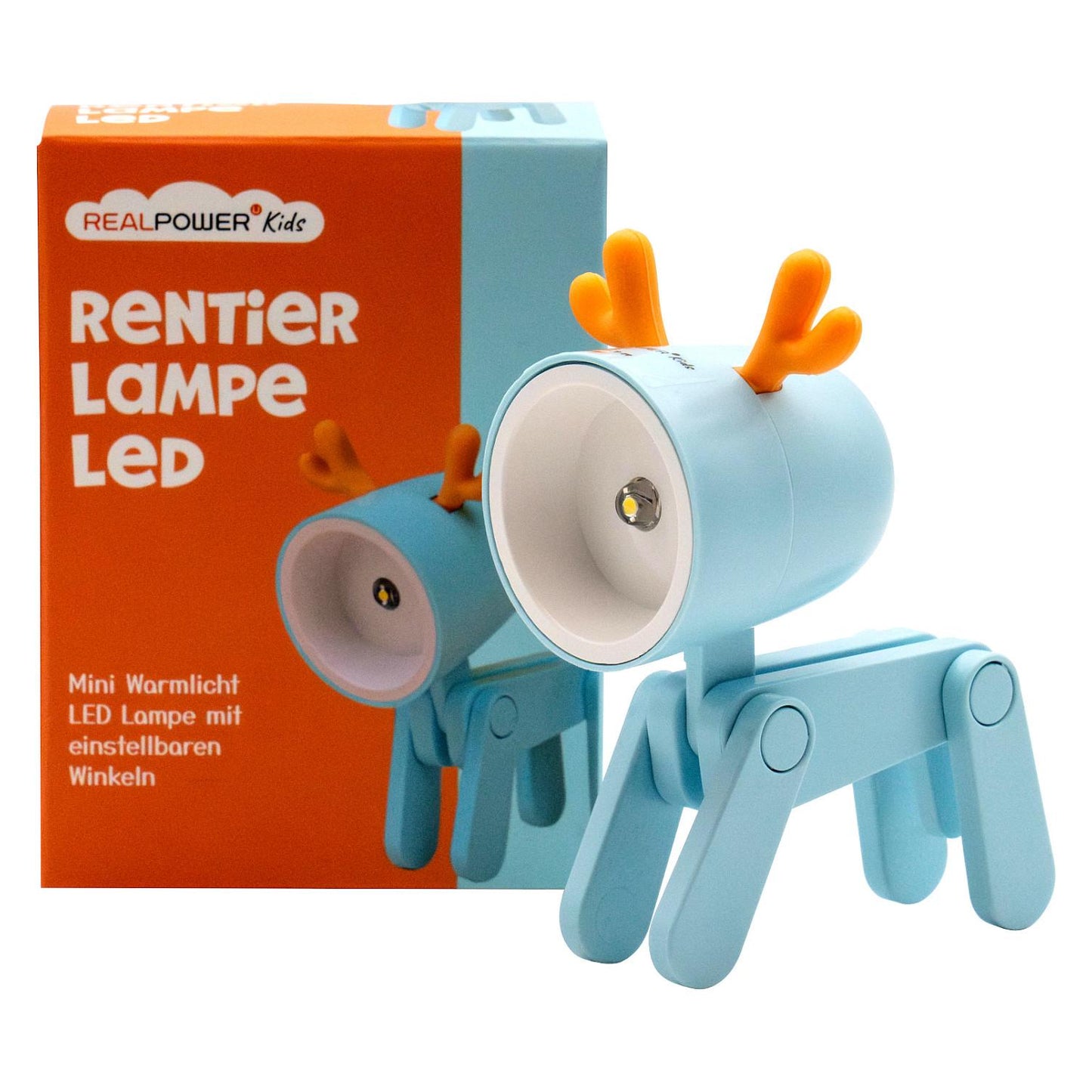 RealPower LED-Tier Taschanlampe Blue deer