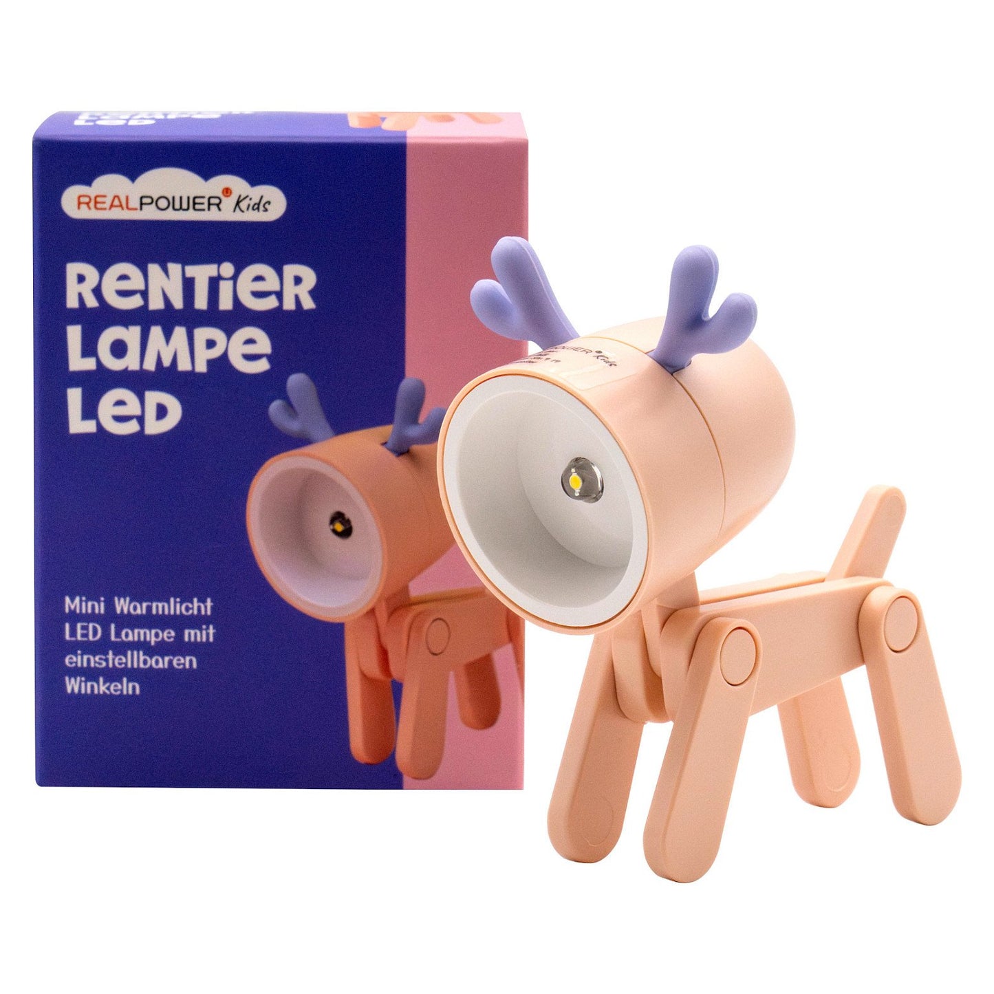RealPower LED-Tier Taschenlampe Pink deer