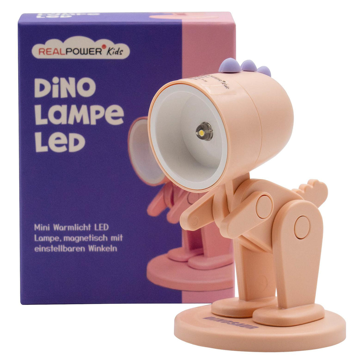 RealPower LED-Tier Taschenlampe Pink dino mit Sockel