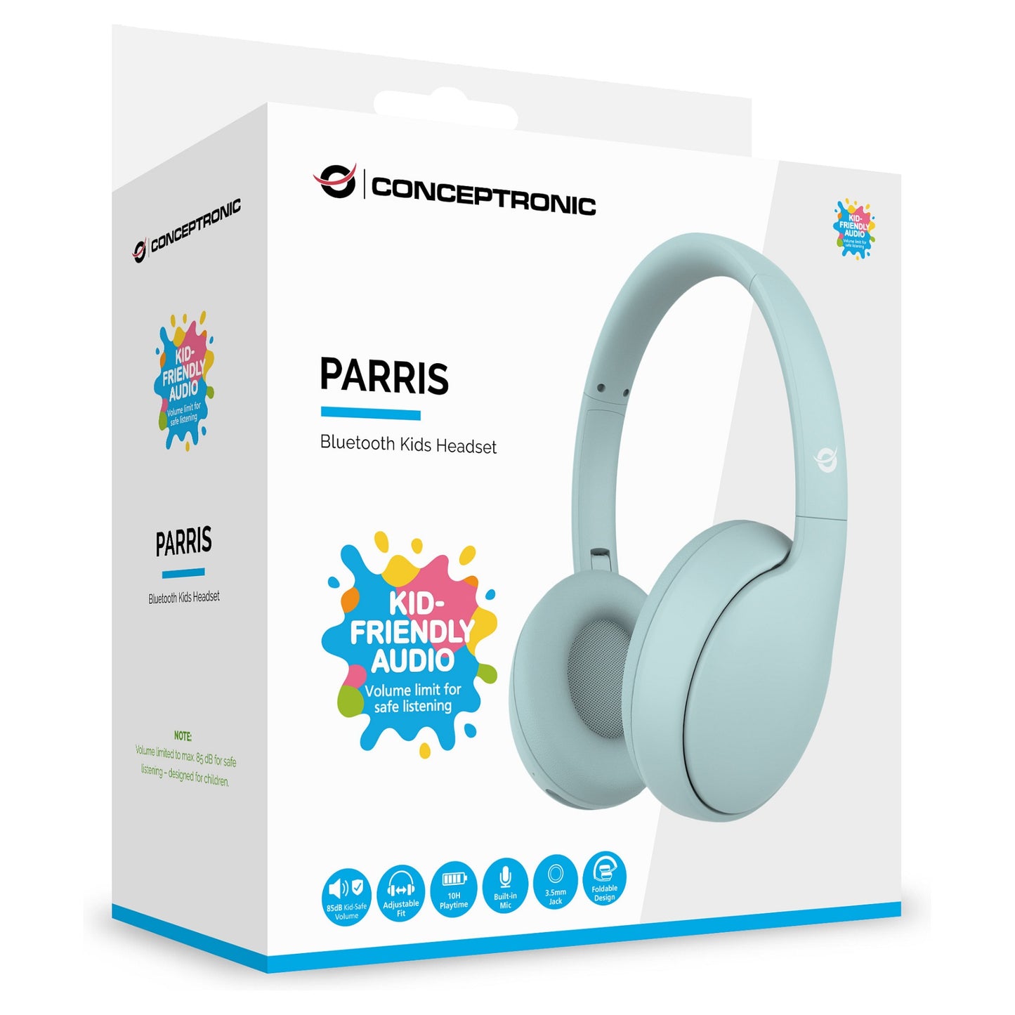CONCEPTRONIC Headset Kids Wireless BT6.0/Mikro 85dB 10Std blue