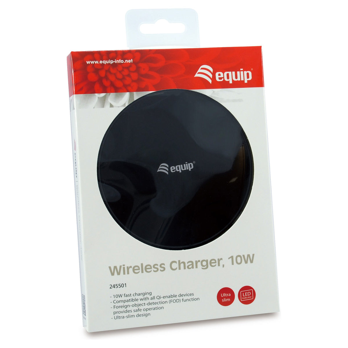 Equip Ladegerät Wireless Qi-Kompatibel 10W schwarz