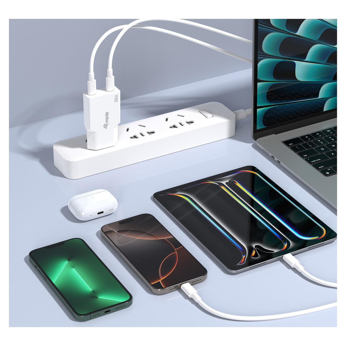 Equip Ladegerät 2Port USB-C PD3.0/USB-A GaN Slim 30W weiß