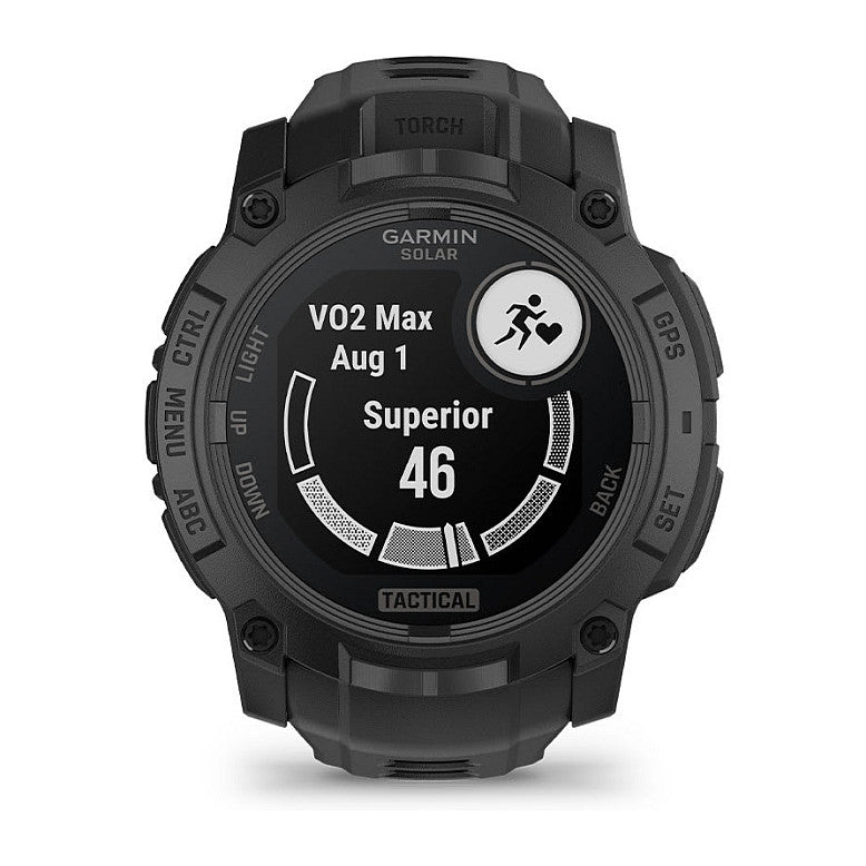 Garmin Instinct® 3 Solar Tactical Edition 50mm black mit Silikon-Wechselarmband 26 mm black