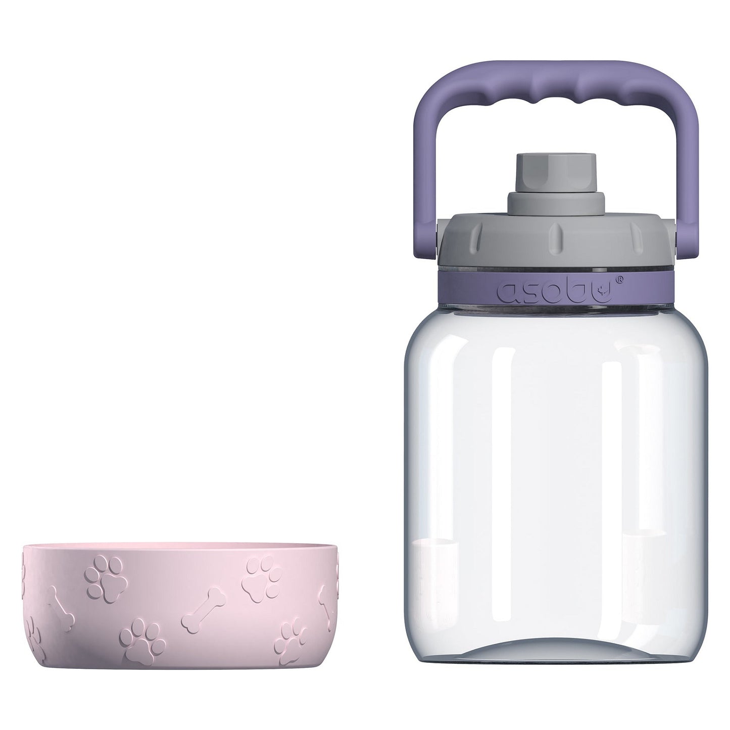 Asobu - The Barkley Dog Bowl - Tritanflasche 1,5 Liter mit Hundenapf pink