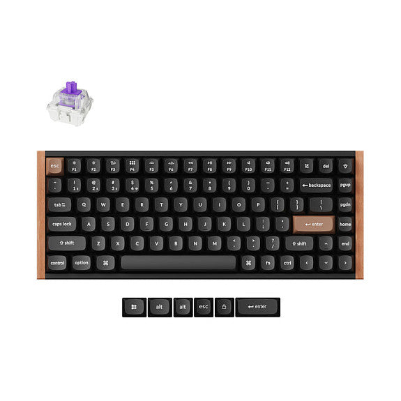 Keychron K2 HE (schwarz/holz, DE-Layout, Gateron Double-Rail Magnetic Nebula, Aluminiumrahmen)