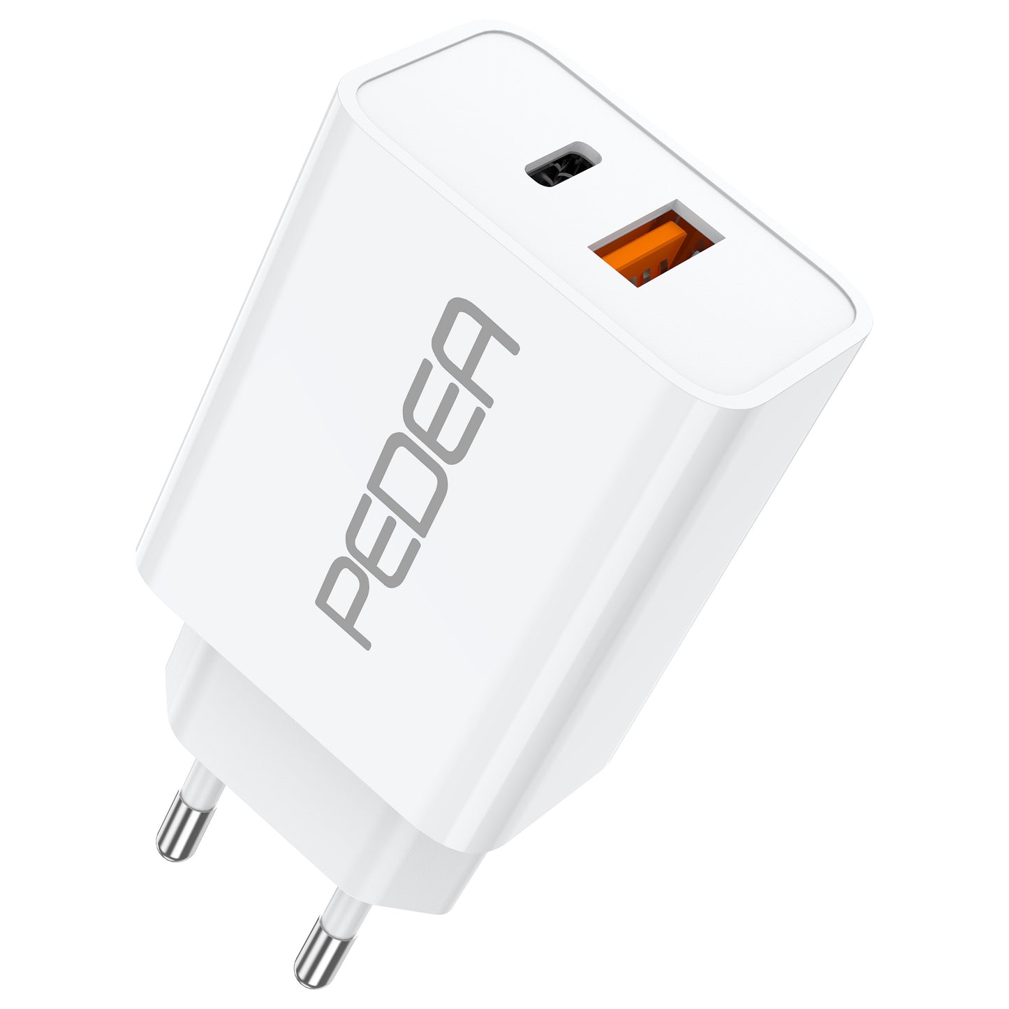 PEDEA 20W USB-C (PD) Schnellladegerät - 2-Ports Mehrfach Handy-Ladegerät mit USB-C und USB-A, weiß