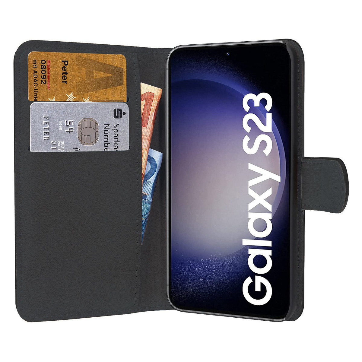 PEDEA Book Cover Classic fr Samsung Galaxy S23 FE 5G, schwarz