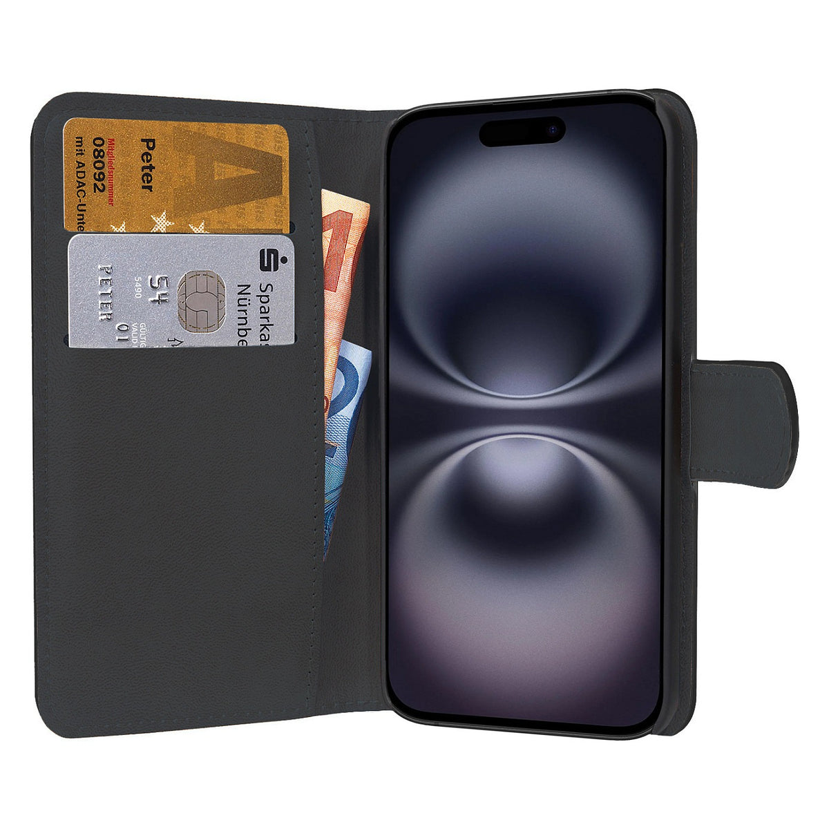 PEDEA Book Cover Classic fr Apple iPhone 16 Plus black