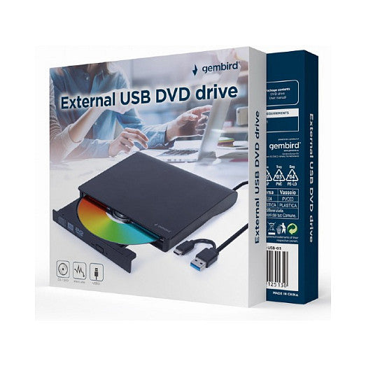 gembird DVW EXT SLIM DVD-USB-031 black USB-C&3.1 DVD8x CD24x