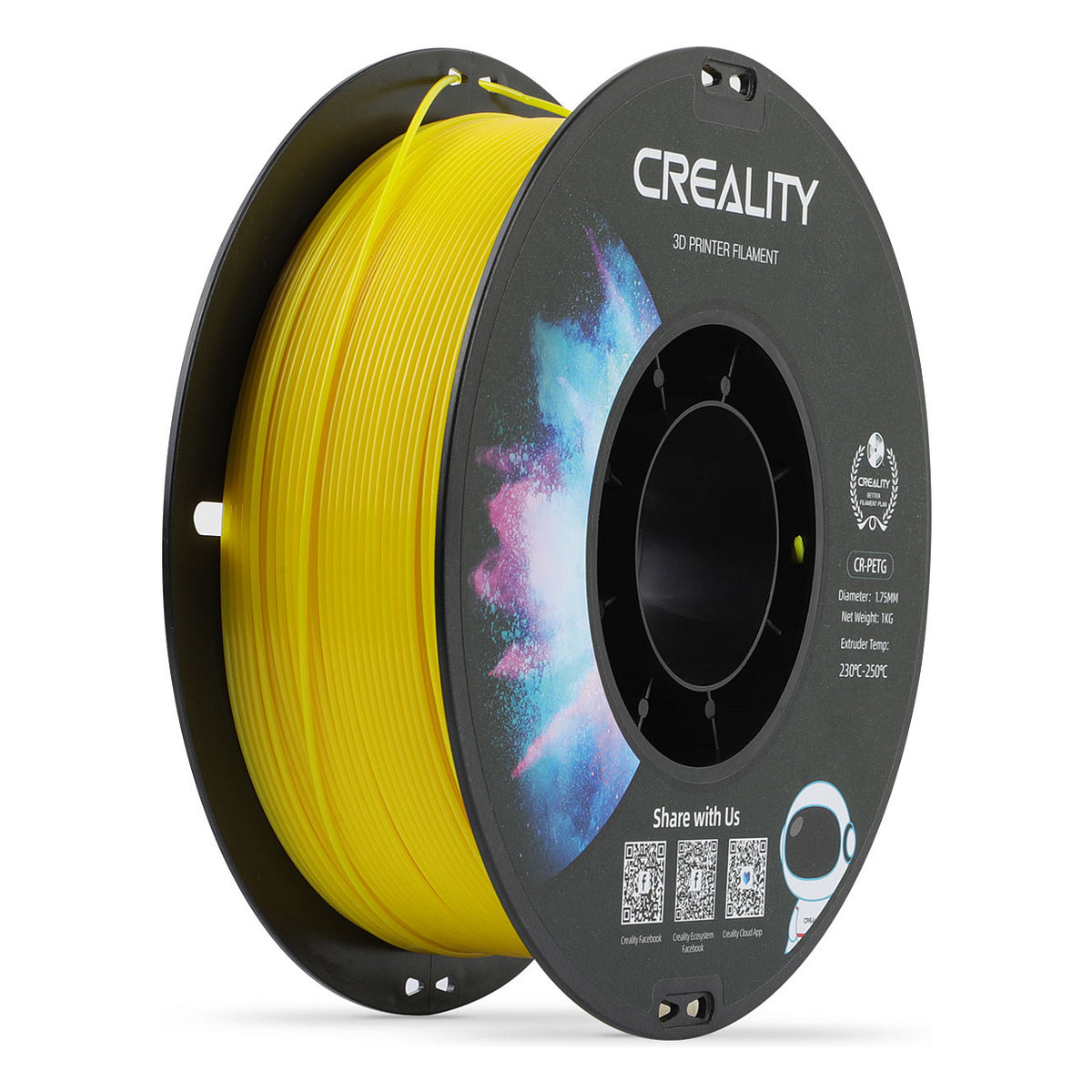 Creality CR-PETG Filament Yellow, 3D-Filament (gelb, 1 kg, 1,75 mm, auf Rolle)