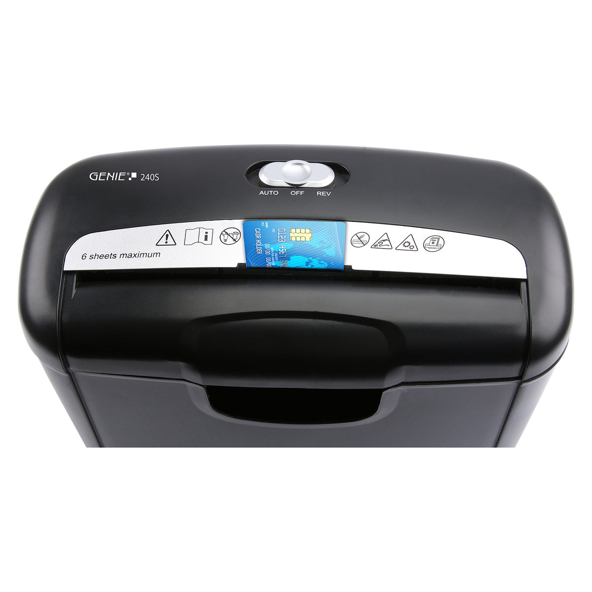 GENIE 240S Aktenvernichter mit Streifenschnitt bis 6 Blatt schwarz