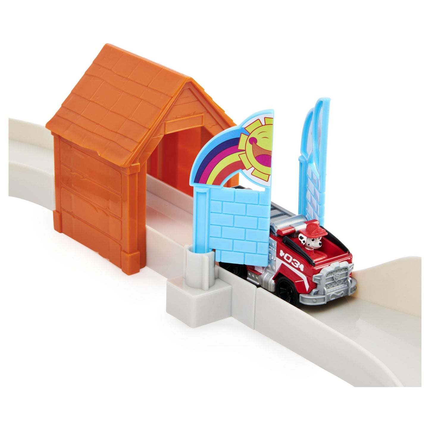 Spinmaster Paw Patrol, True Metal Total City Rescue Movie Rennstrecken-Set (mit exklusivem Marshall-Fahrzeug)