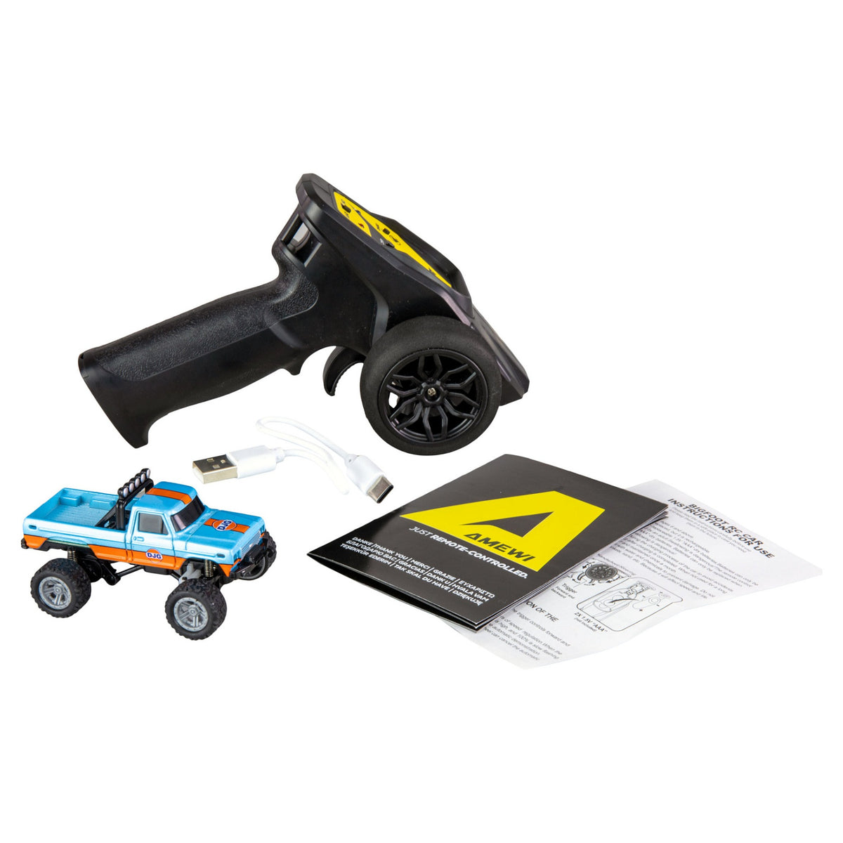 Amewi RC Monstertruck DieCast 1:64 RTR blau/orange /6+