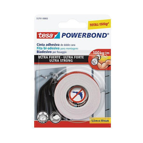 Tesa Doppels.Klebeb Ultra strong 1,5m x 19mm wei 55791