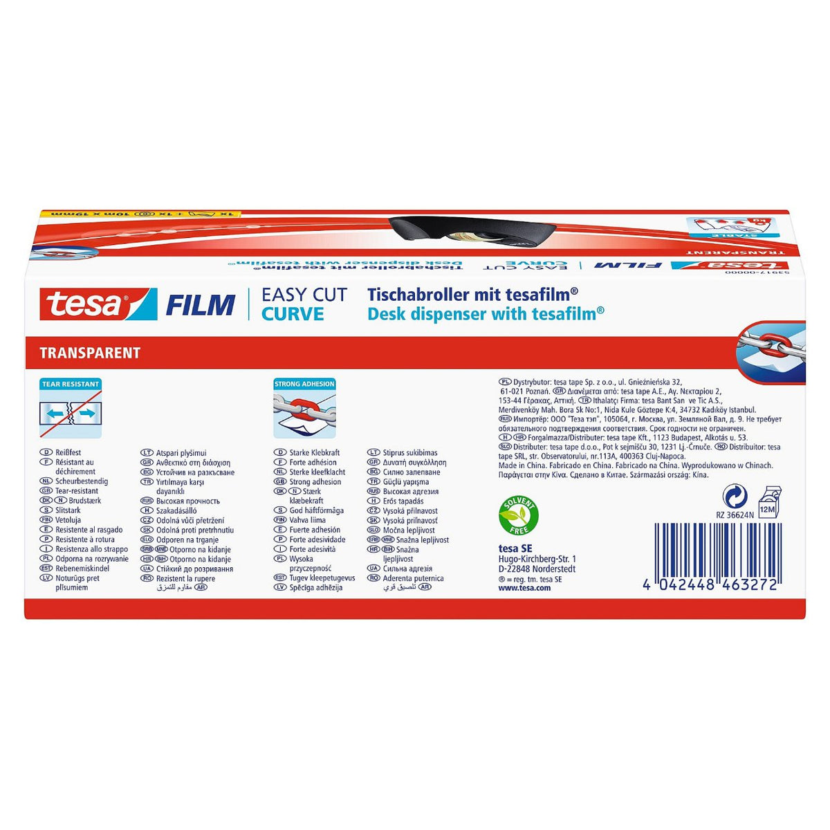 tesafilm Tischabroller Curve + 1 Rolle transparent