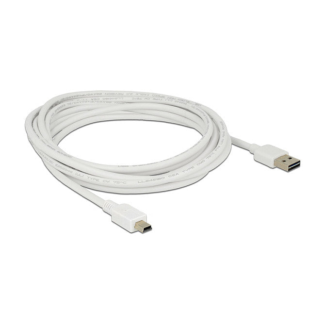 Kabel EASY-USB 2.0 Typ-A Stecker > USB 2.0 Typ Mini-B Stecker 3 m weiß