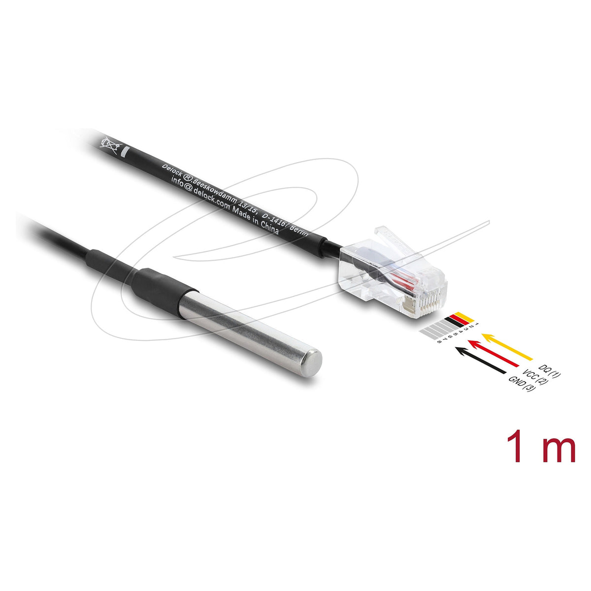 Temperaturfühler-Kabel mit RJ45 Stecker DS18B20 1 m