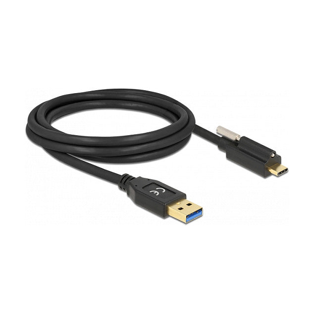 USB 10 Gbps Kabel Typ-A Stecker zu USB Type-C™ Stecker mit Schraube oben 2 m