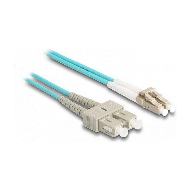 LWL Kabel mit Metallarmierung LC Duplex zu SC Duplex Multimode OM3 2 m