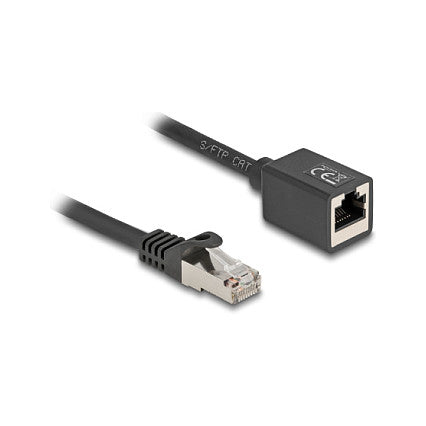 Netzwerk Verlängerungskabel RJ45 Stecker zu RJ45 Buchse Cat.6A S/FTP 5 m schwarz