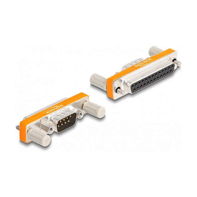Adapter D-Sub 9 Pin Stecker mit Muttern zu D-Sub 25 Pin Buchse mit Schrauben