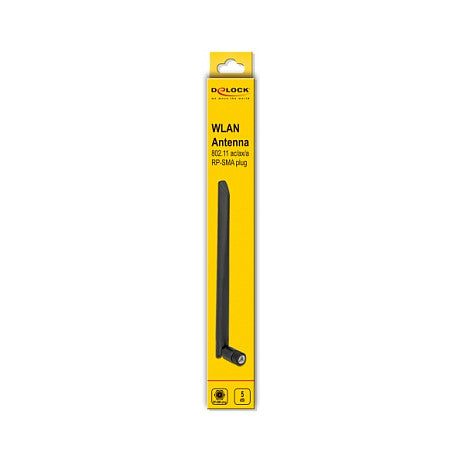 WLAN 802.11 ac/ax/a Antenne RP-SMA Stecker 5 dBi 20 cm omnidirektional mit Kippgelenk und flexiblem Material schwarz