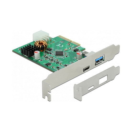 PCI Express x4 Karte zu 1 x extern USB Type-C™ Buchse mit PD Funktion + 1 x extern USB Typ-A Buchse USB 10 Gbps