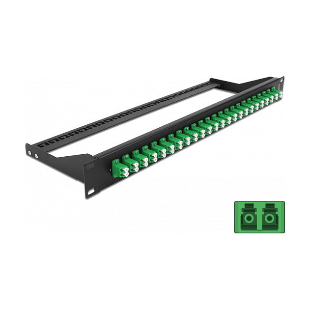 19" LWL Patchpanel 24 Port LC Duplex grün