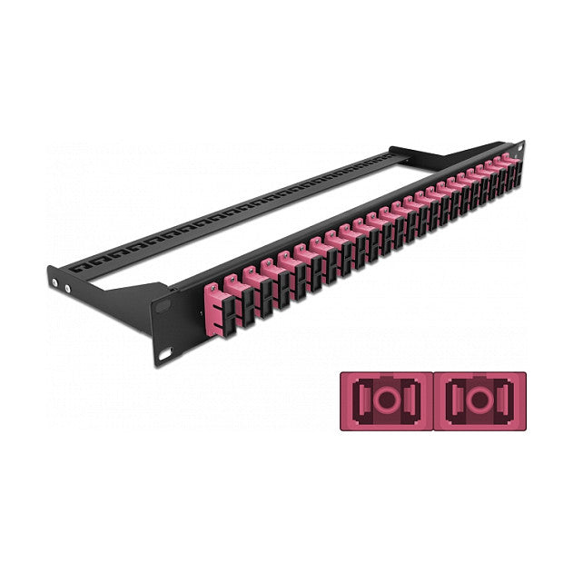 19" LWL Patchpanel 24 Port SC Duplex violett