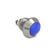 Drucktaster zum Einbau 12 mm 2 x Schraubklemme blau