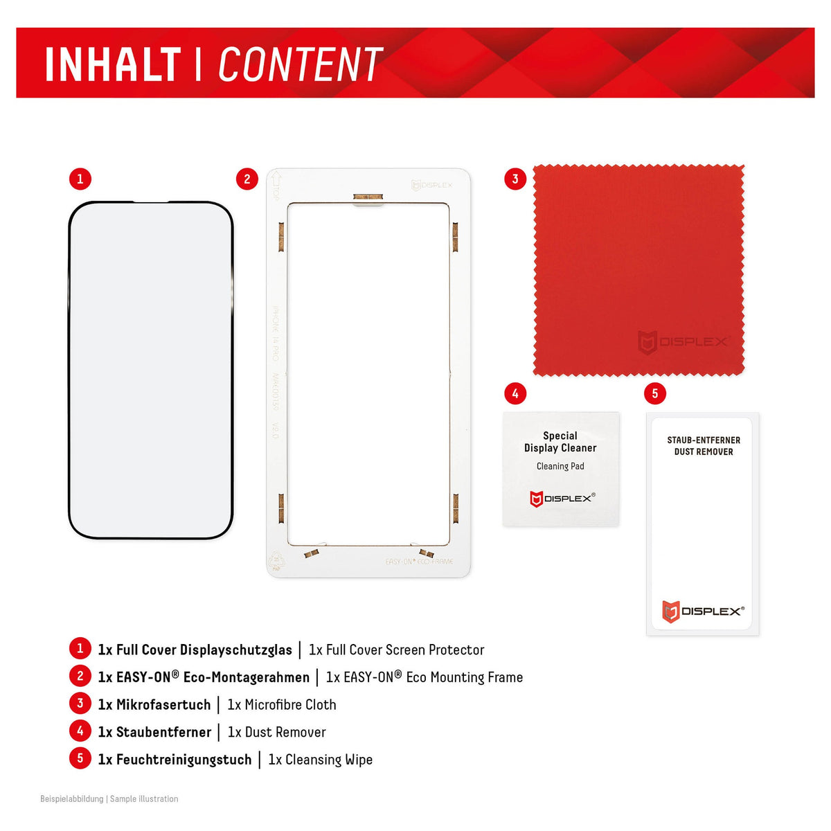 Displex Full Cover Schutzglas für Iphone 15/15 Pro