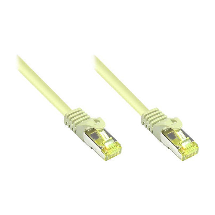 GoodConnections RJ45 Patchkabel mit Cat. 7 Rohkabel und Rastnasenschutz (), S/FTP, PiMF, halogenfrei, 500MHz, OFC, grau, 2m,