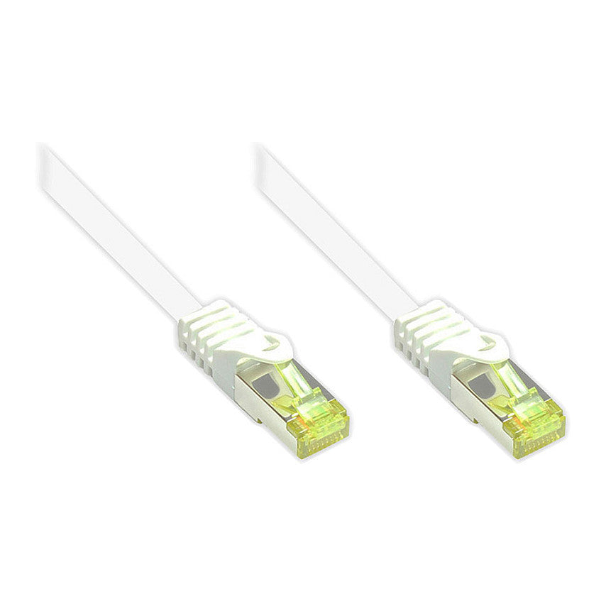 GoodConnections RJ45 Patchkabel mit Cat. 7 Rohkabel und Rastnasenschutz (), S/FTP, PiMF, halogenfrei, 500MHz, OFC, weiß, 20m,