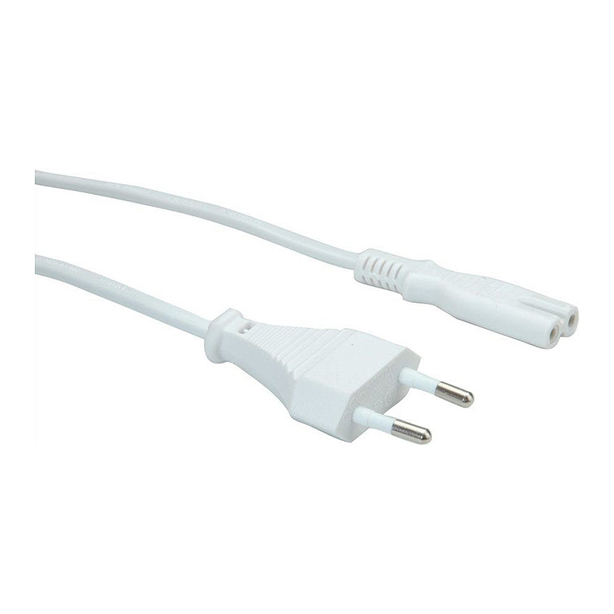 VALUE Netzkabel Euro-Flachstecker auf C7 2polig weiss 1,8m