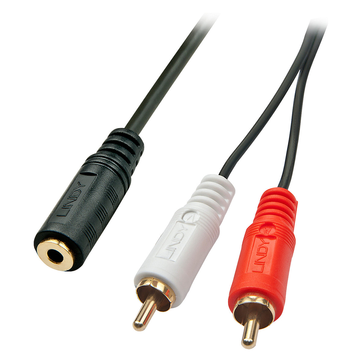 LINDY Audiokabel Stereo 3.5mm/2xRCA F/M 0.25m