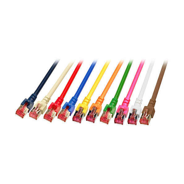 EFB RJ45 Patchkabel S/FTP Cat.6 LSZH 40m BLAU reines Kupfer Laengenaufdruck auf Knickschutztuelle patentiert