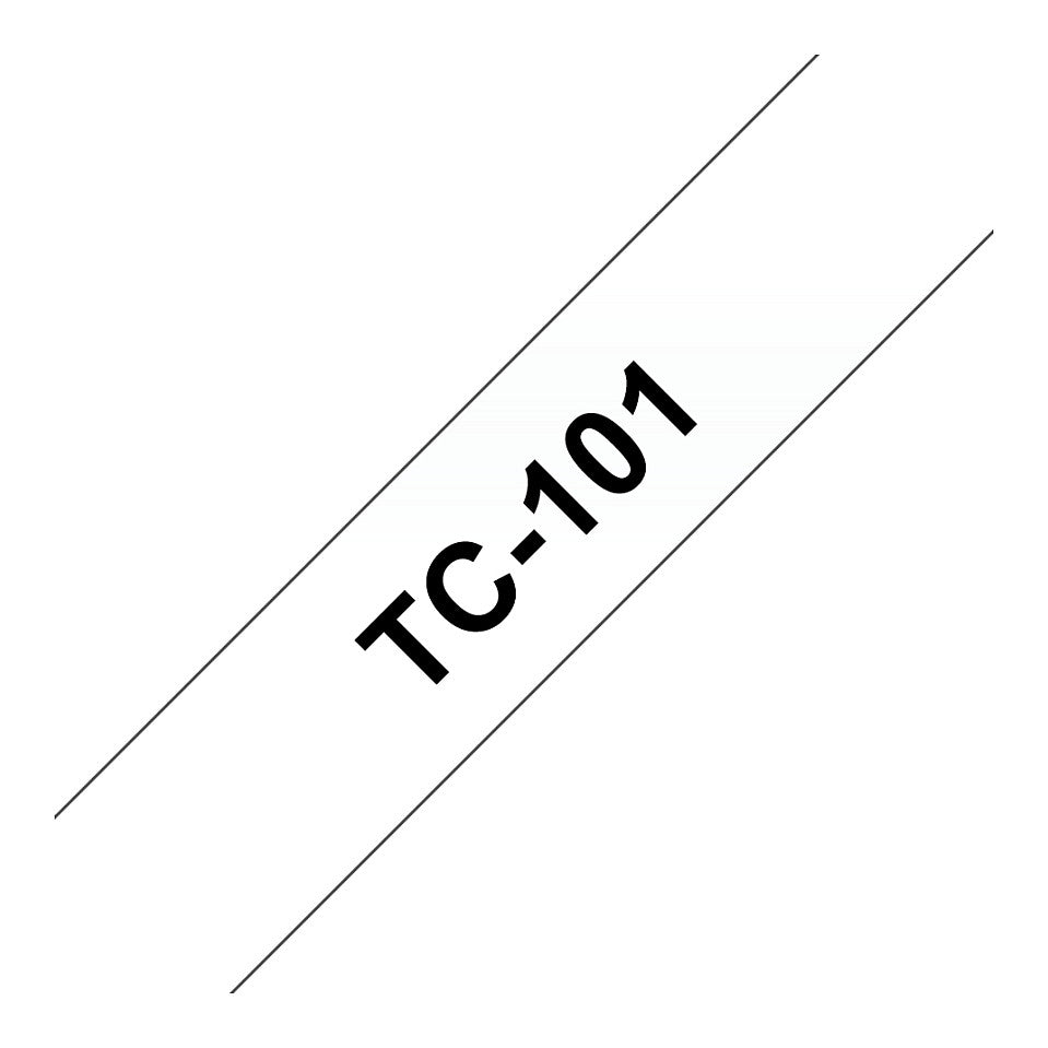 Schriftbandkassette Brother 12mm farblos/schwarz TC101