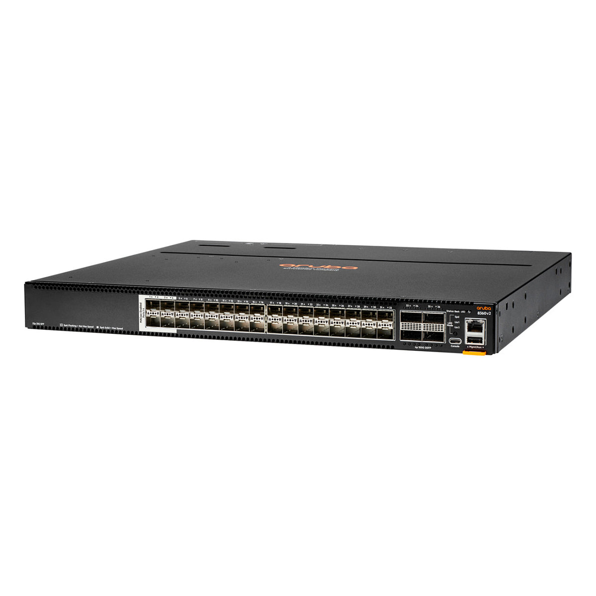 HPE Aruba 8360-32Y4C v2 32p 25G SFP/+/28 4 Sec 4p 100G QSFP+/28 Front-to-Back 3 Fans 2 AC Bdl (EN)