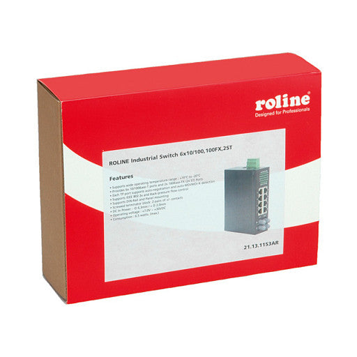 ROLINE Industrie Switch, 6x RJ-45, 2x ST, unmanaged