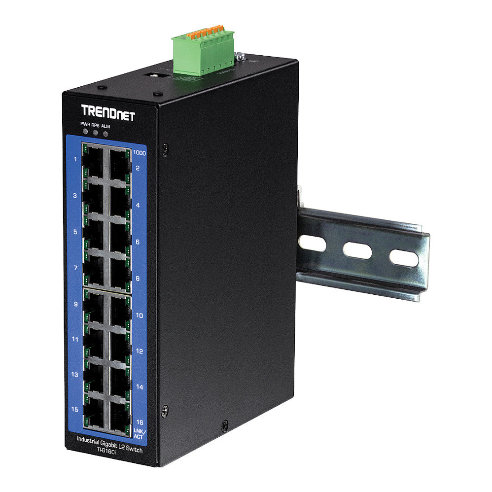 TRENDnet TI-G160i 16Port DIN-Rail Switch Industrial Gigabit L2 Managed