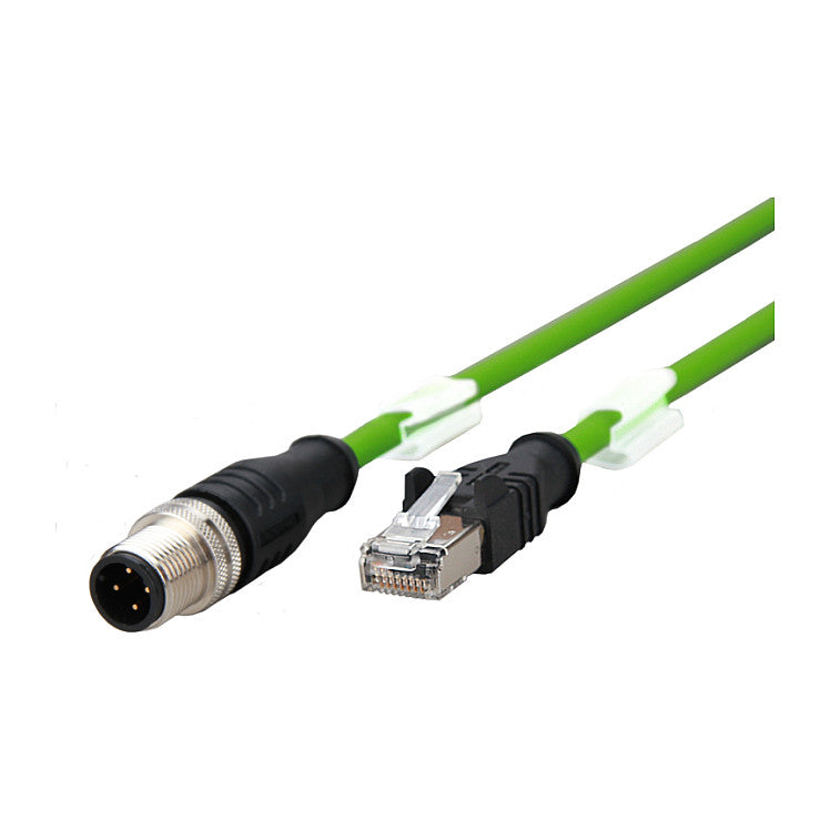 METZ CONNECT Verbindungsleitung M12 ST-RJ45 ST 4-pol D-kodiert gerade-gerade Schleppkette Torsion 2m