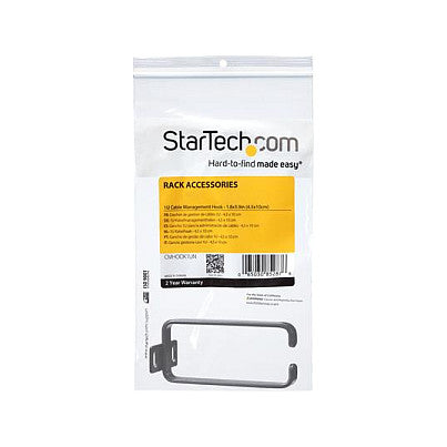 StarTech 1U Vertical Server Rack Cable Management D-Ring Hook 1.8x3.9in 4.5x10cm