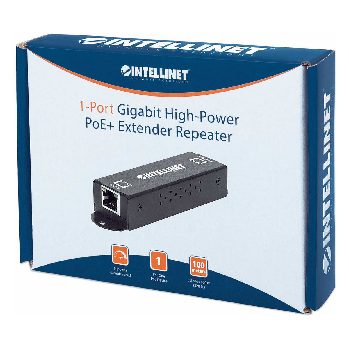 INTELLINET PoE Extender 1-Port Gigabit PoE+/PoE Metall