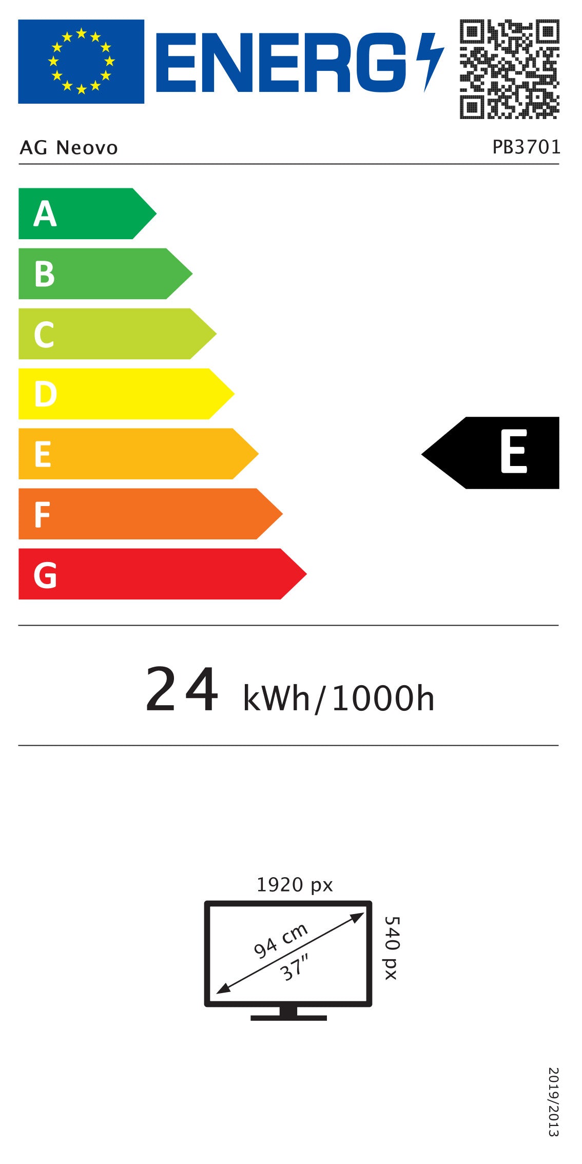 AG neovo PB3701 93,9cm(37") (Speditionsversand)