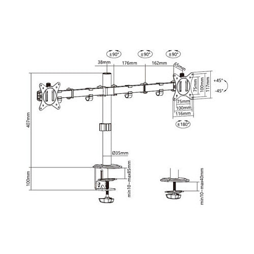 Equip Befestigungskit für 2 LCD-/Plasma-Konsolen 17-32 Zoll