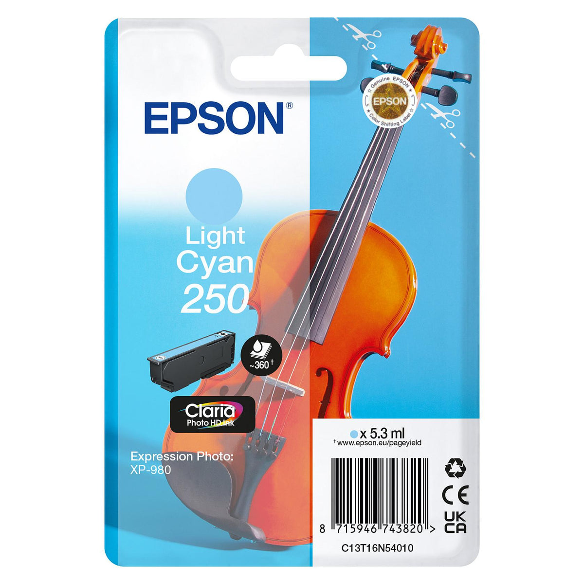 EPSON Tinte light cyan 5.3ml XP 980, ''250''
