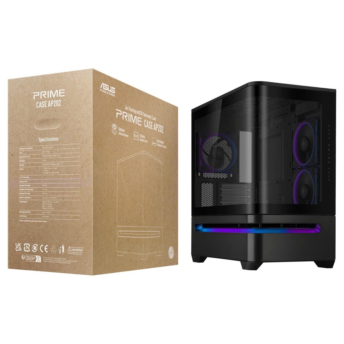 ASUS PRIME AP202 TG ARGB BLACK