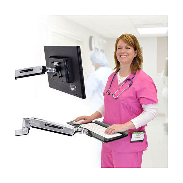 ERGOTRON LX Steh-Sitz-Wandmontage-Tastaturarm bis 2,2kg. 51cm hoehenverstellbar Reichweite Tastatur bis 107cm