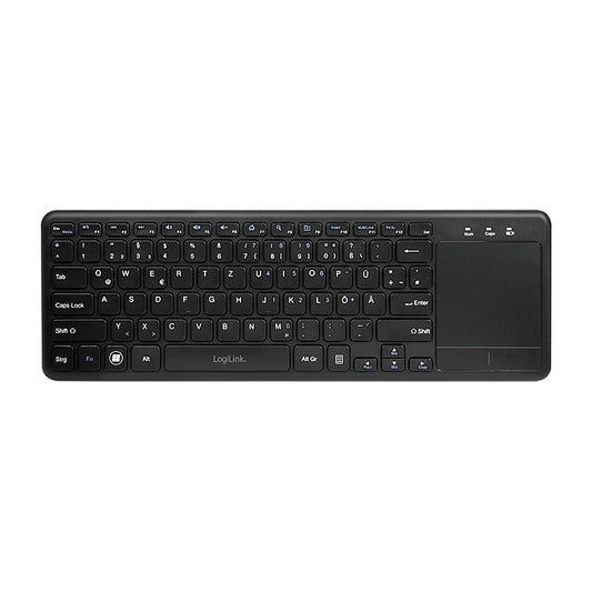 Logilink Tastatur Wireless mit Touchpad, 2,4 GHz, schwarz